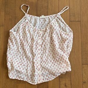 a.n.a Red and White Floral Camisole